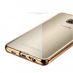 Wholesale Samsung Galaxy S6 Edge Plus Crystal Electroplate Hybrid Soft Case (Champagne Gold)